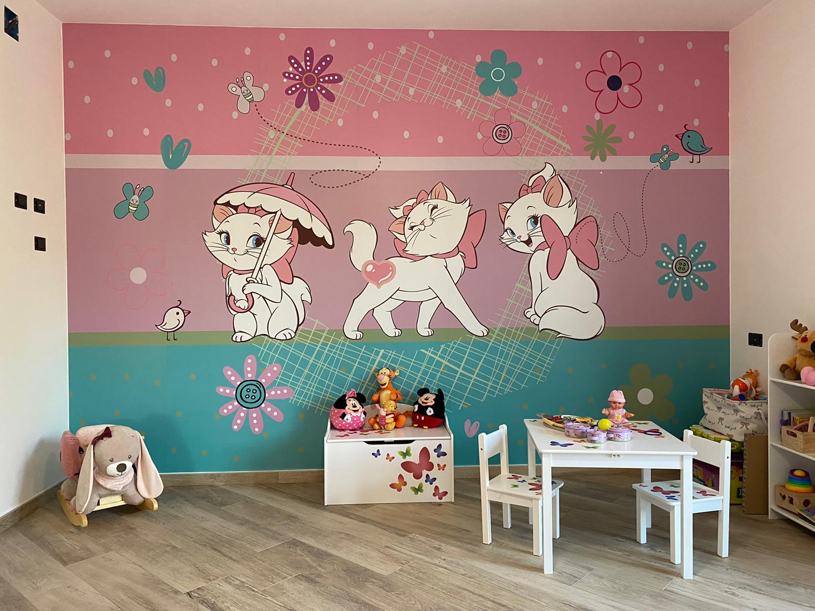 Decorazione Cameretta Bambini con Stampa adesiva Aristogatti